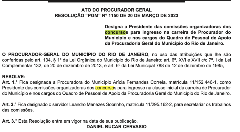 Concurso Pública para PGM Procurador Legislativo da Câmara de Paracambi no  Estado do Rio de Janeiro 