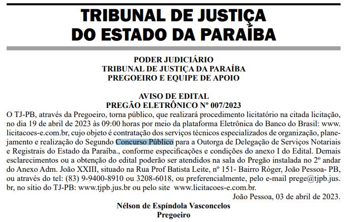 Diário da Justiça - Tribunal de Justiça da Paraíba