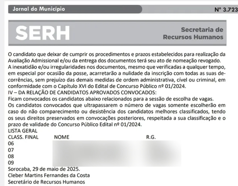 Aprovados convocados