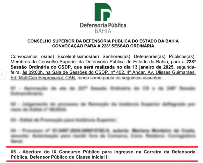 Novo concurso está em pauta para próxima reunião do Conselho