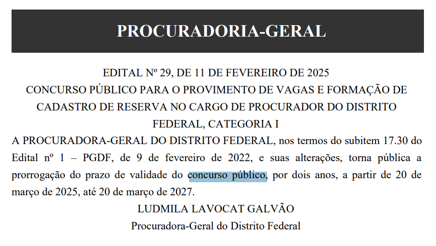 Validade do último concurso foi prorrogada