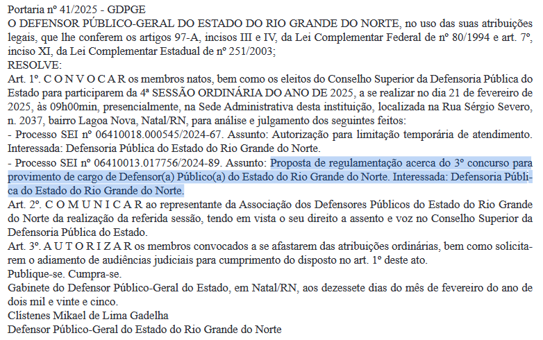 Regulamento do novo concurso será analisado em sessão extraordinária