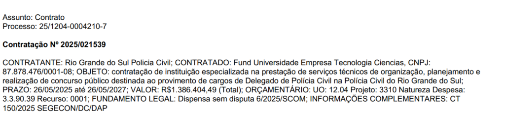 Novo edital tem banca definida