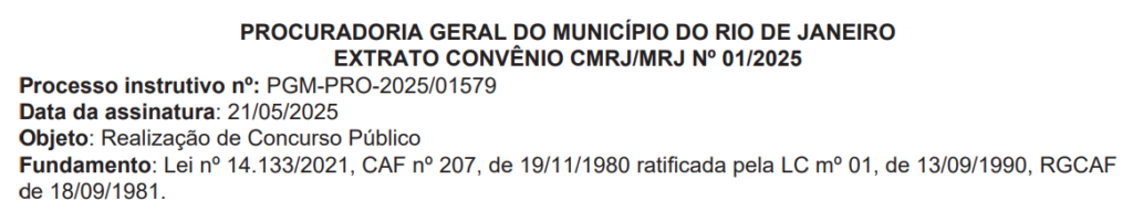 Publicado extrato de convênio