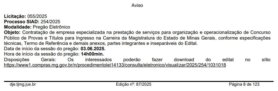 Banca em fase de contratação
