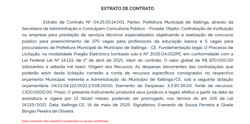 Novo edital tem banca definida