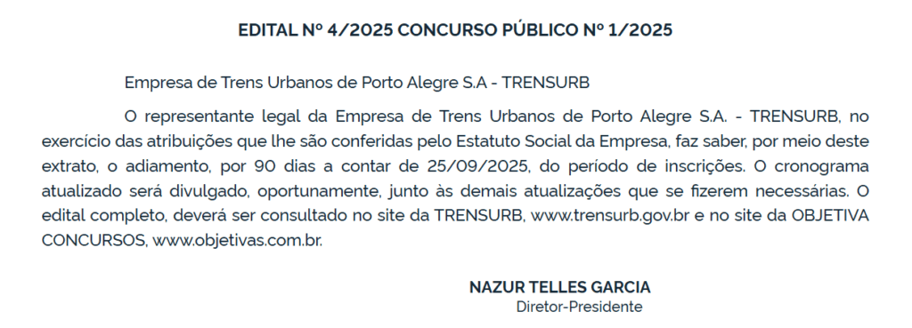 Nova suspensão de 90 dias