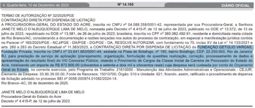 Banca definida para novo edital da PGE AC