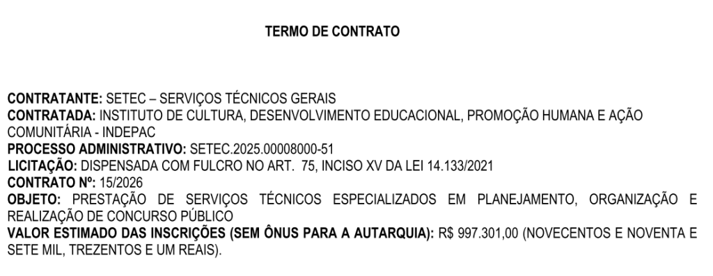 INDEPAC é a banca do concurso PGM SETEC Campinas